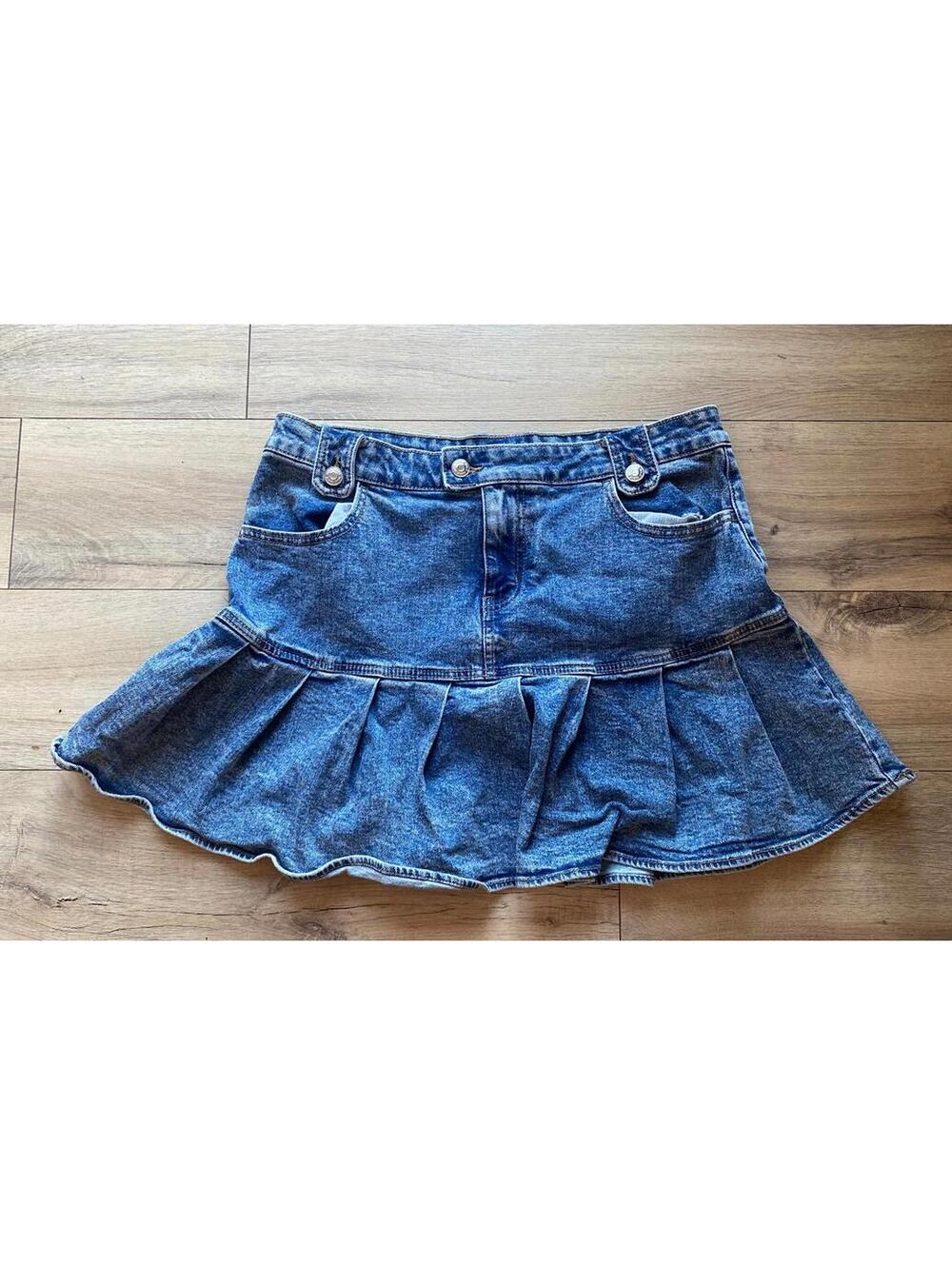Wild Fable pleated flare denim skirt in size 10
